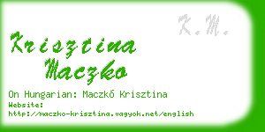 krisztina maczko business card