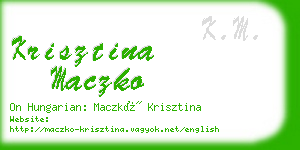 krisztina maczko business card